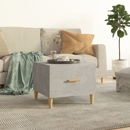Tavolino Salotto Grigio Cemento 50x50x40 cm Legno Multistrato | homemem39