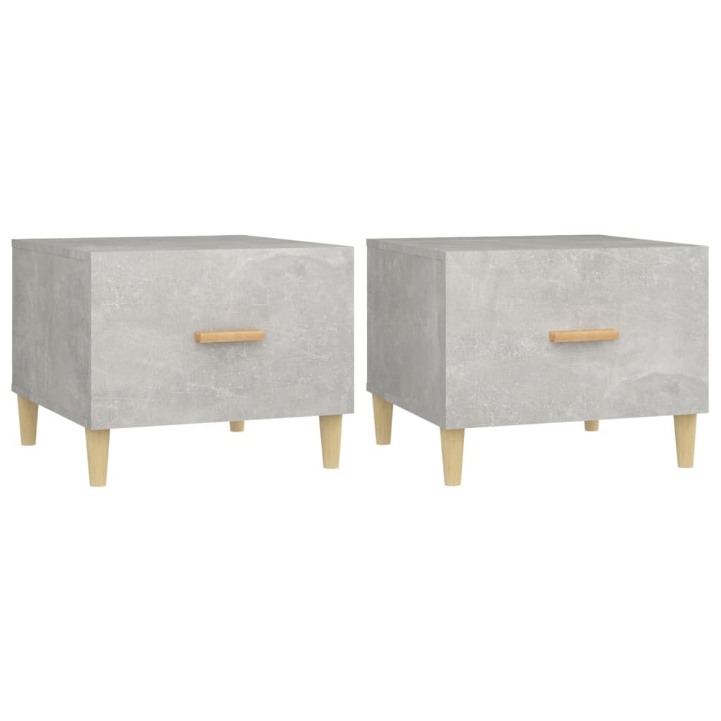 Tavolini Salotto 2pz Grigio Cemento 50x50x40 Legno Multistrato | homemem39