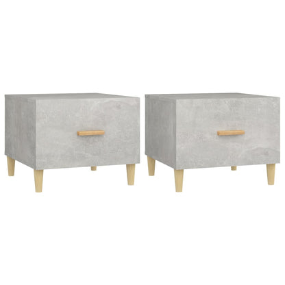 Tavolini Salotto 2pz Grigio Cemento 50x50x40 Legno Multistrato | homemem39