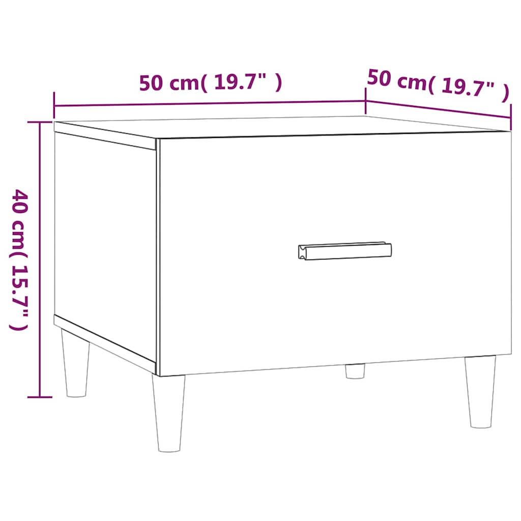 Tavolini Salotto 2pz Grigio Cemento 50x50x40 Legno Multistrato