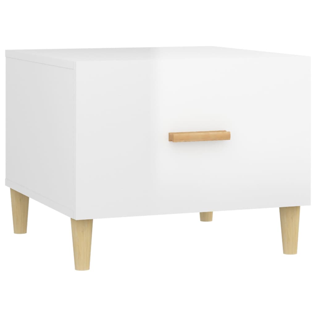 Tavolini Salotto 2pz Bianco Lucido 50x50x40cm Legno Multistrato | homemem39