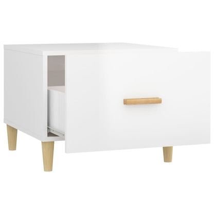 Tavolini Salotto 2pz Bianco Lucido 50x50x40cm Legno Multistrato | homemem39