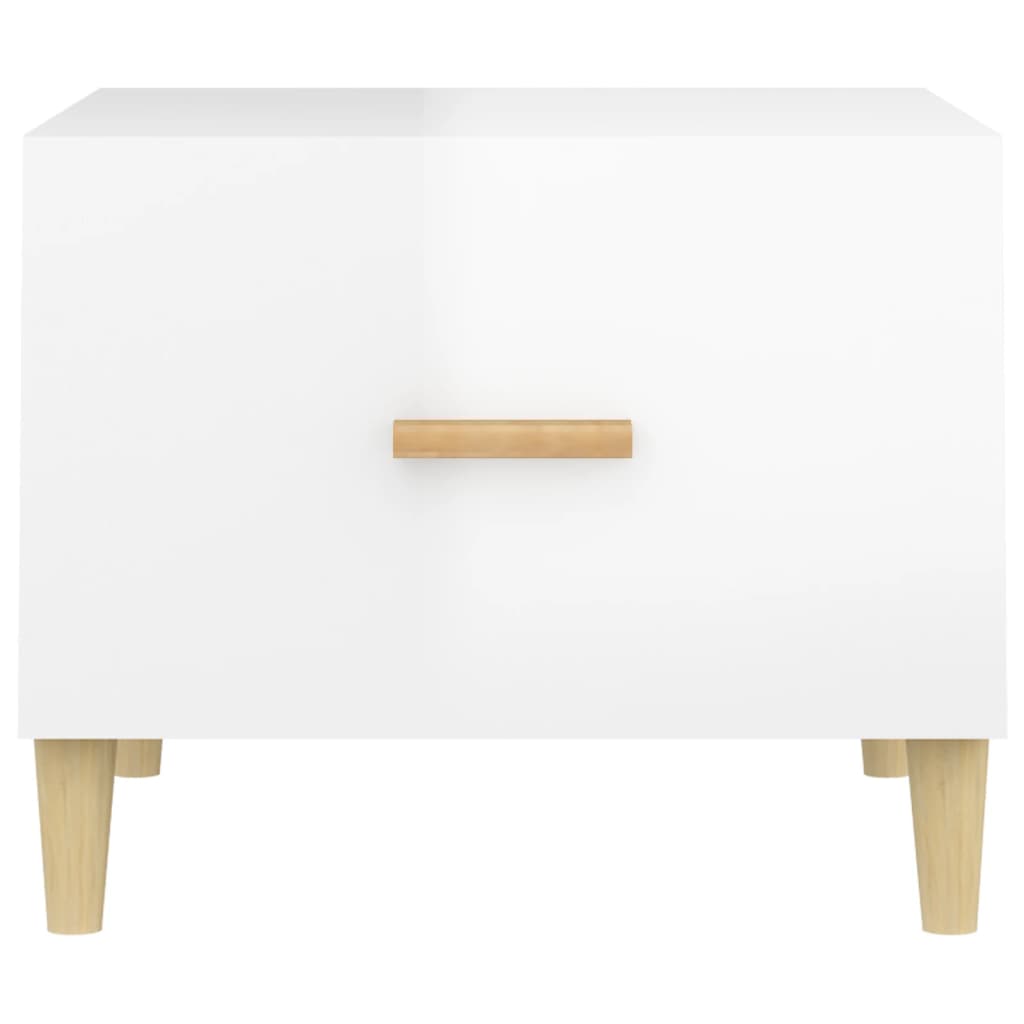 Tavolini Salotto 2pz Bianco Lucido 50x50x40cm Legno Multistrato | homemem39