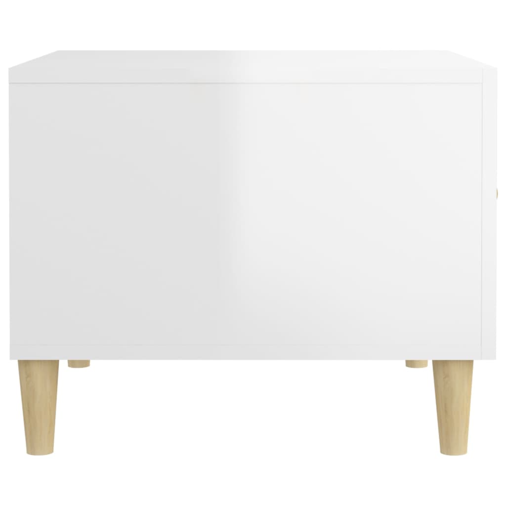 Tavolini Salotto 2pz Bianco Lucido 50x50x40cm Legno Multistrato | homemem39