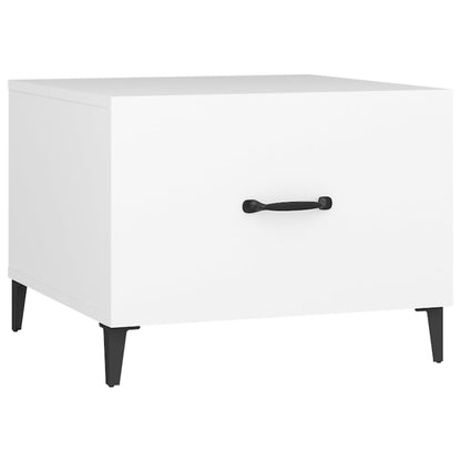 Tavolino da Salotto con Gambe in Metallo Bianco 50x50x40 cm | homemem39