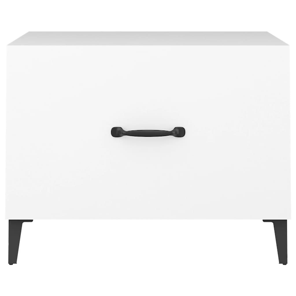 Tavolino da Salotto con Gambe in Metallo Bianco 50x50x40 cm | homemem39