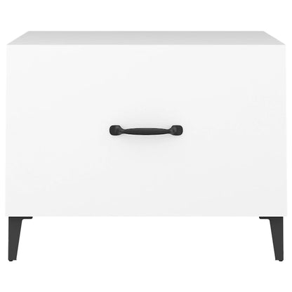 Tavolino da Salotto con Gambe in Metallo Bianco 50x50x40 cm | homemem39