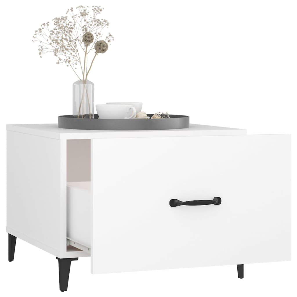 Tavolini da Salotto Gambe in Metallo 2 pz Bianchi 50x50x40 cm | homemem39