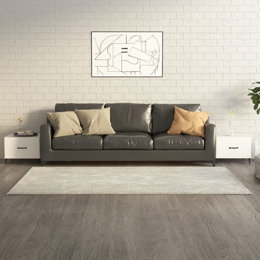Tavolini da Salotto Gambe in Metallo 2 pz Bianchi 50x50x40 cm | homemem39