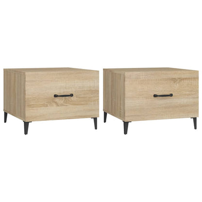 Tavolino da Salotto Gambe in Metallo Rovere Sonoma 50x50x40 cm | homemem39