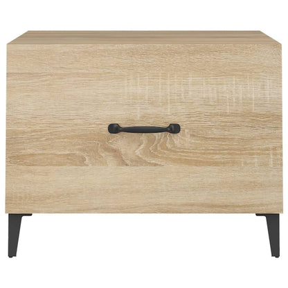 Tavolino da Salotto Gambe in Metallo Rovere Sonoma 50x50x40 cm | homemem39
