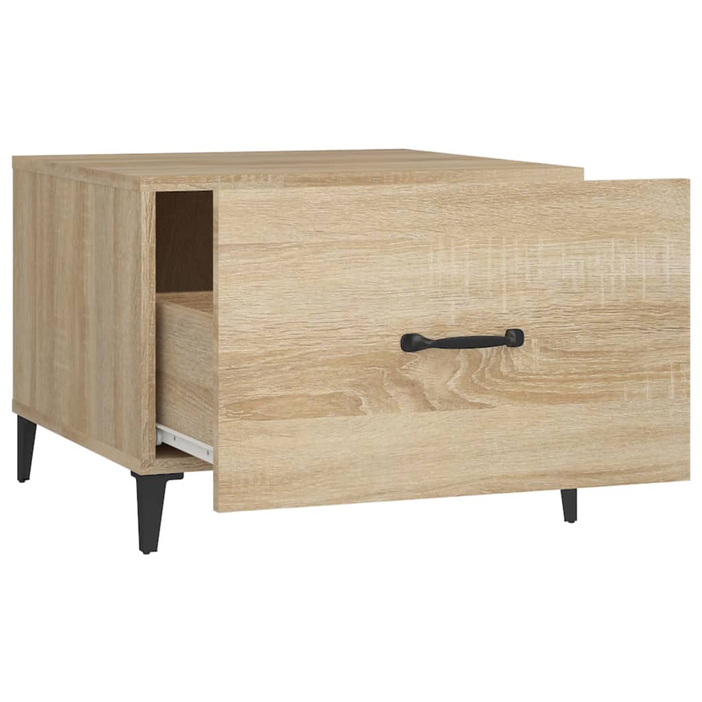Tavolino da Salotto Gambe in Metallo Rovere Sonoma 50x50x40 cm | homemem39