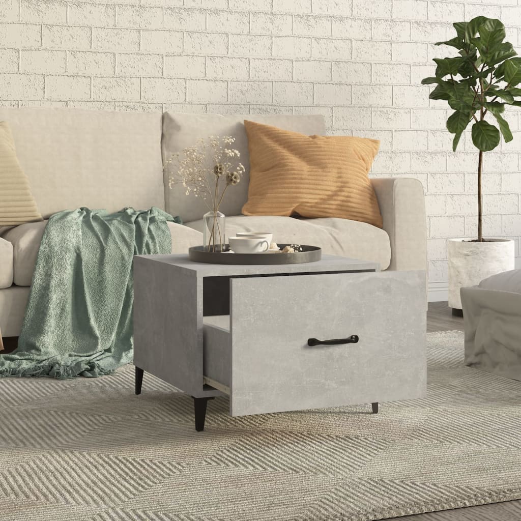 Tavolini Salotto Gambe in Metallo 2pz Grigio Cemento 50x50x40cm | homemem39