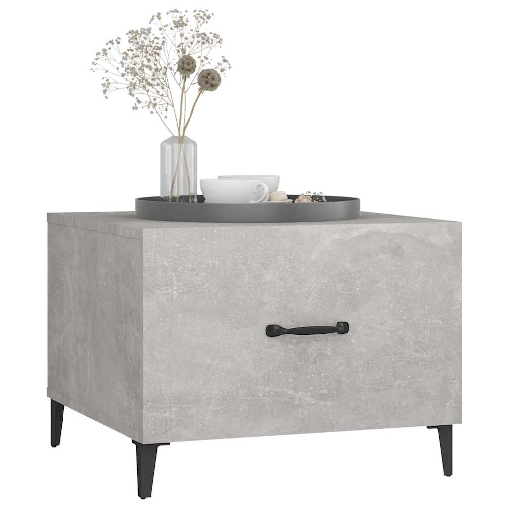 Tavolini Salotto Gambe in Metallo 2pz Grigio Cemento 50x50x40cm