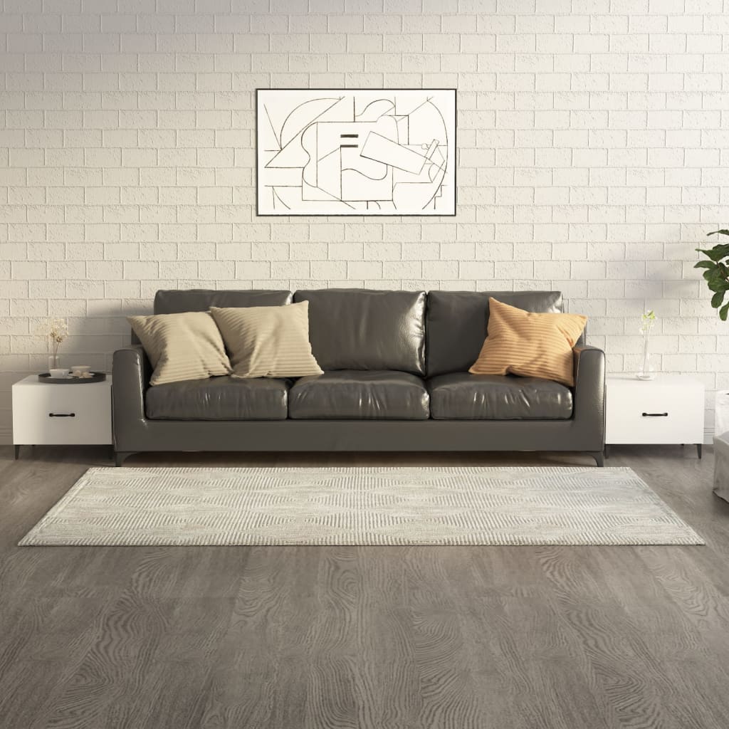 Tavolini Salotto Gambe in Metallo 2 pz Bianco Lucido 50x50x40cm | homemem39