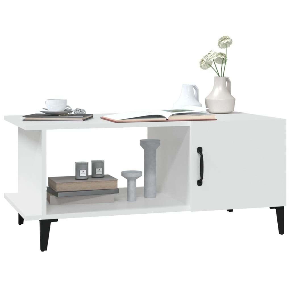 Tavolino da Salotto Bianco 90x50x40 cm in Legno Multistrato | homemem39