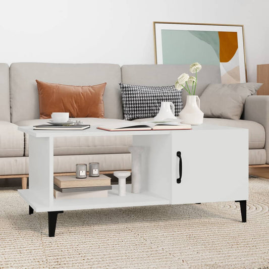 Tavolino da Salotto Bianco 90x50x40 cm in Legno Multistrato | homemem39
