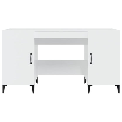 Scrivania Bianco Lucido 140x50x75 cm in Legno Multistrato - homemem39