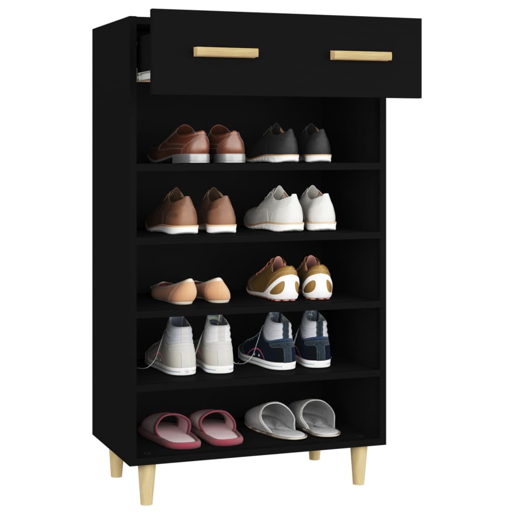 Scarpiera Nera 60x35x105 cm in Legno Multistrato - homemem39
