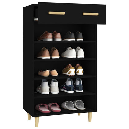 Scarpiera Nera 60x35x105 cm in Legno Multistrato - homemem39