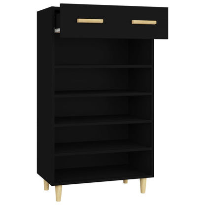 Scarpiera Nera 60x35x105 cm in Legno Multistrato - homemem39