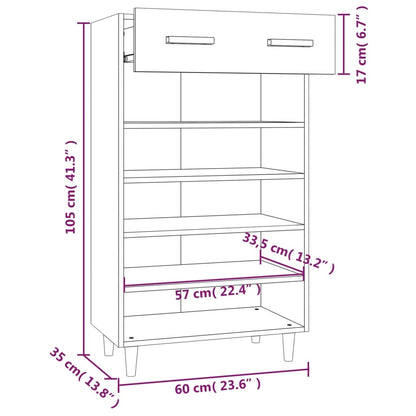 Scarpiera Nera 60x35x105 cm in Legno Multistrato - homemem39