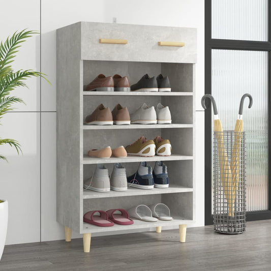 Scarpiera Grigio Cemento 60x35x105 cm in Legno Multistrato - homemem39