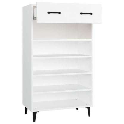 Scarpiera Bianca 60x35x105 cm in Legno Multistrato - homemem39