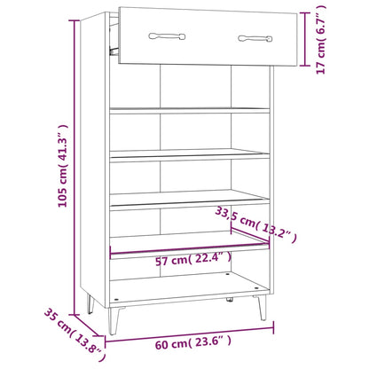 Scarpiera Bianca 60x35x105 cm in Legno Multistrato - homemem39