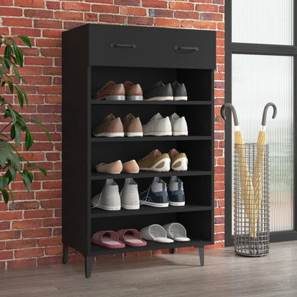 Scarpiera Nera 60x35x105 cm in Legno Multistrato - homemem39