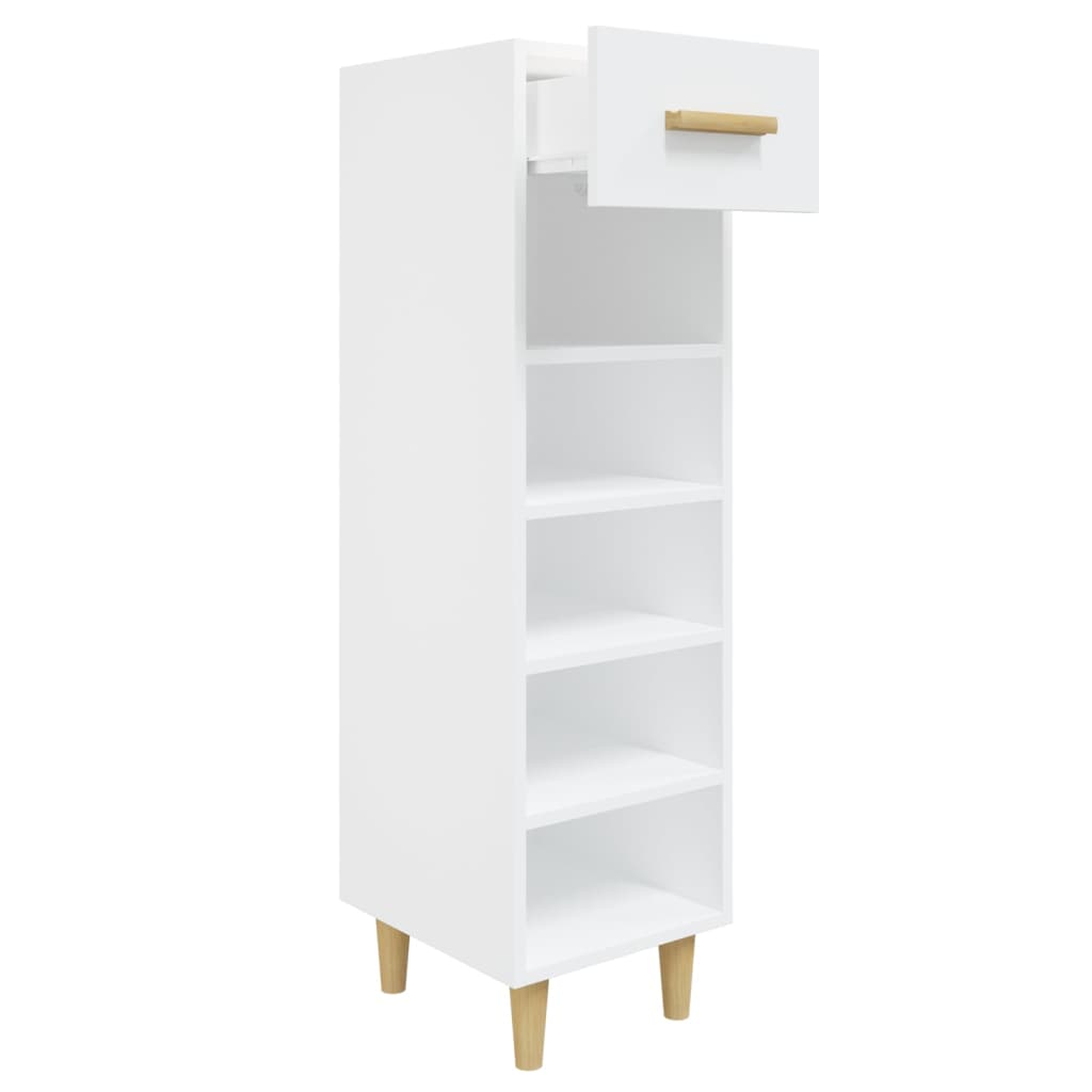Scarpiera Bianca 30x35x105 cm in Legno Multistrato - homemem39