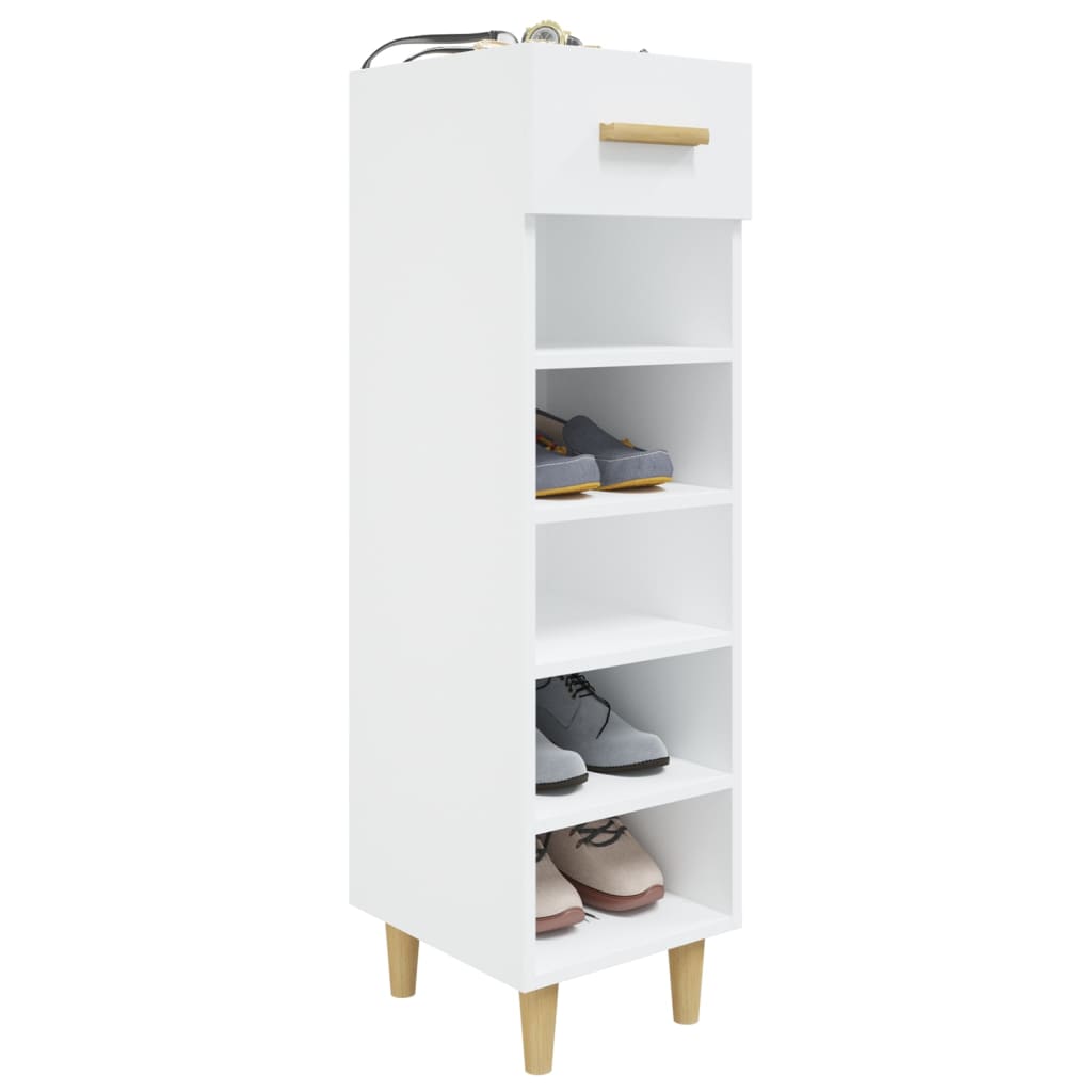 Scarpiera Bianca 30x35x105 cm in Legno Multistrato - homemem39