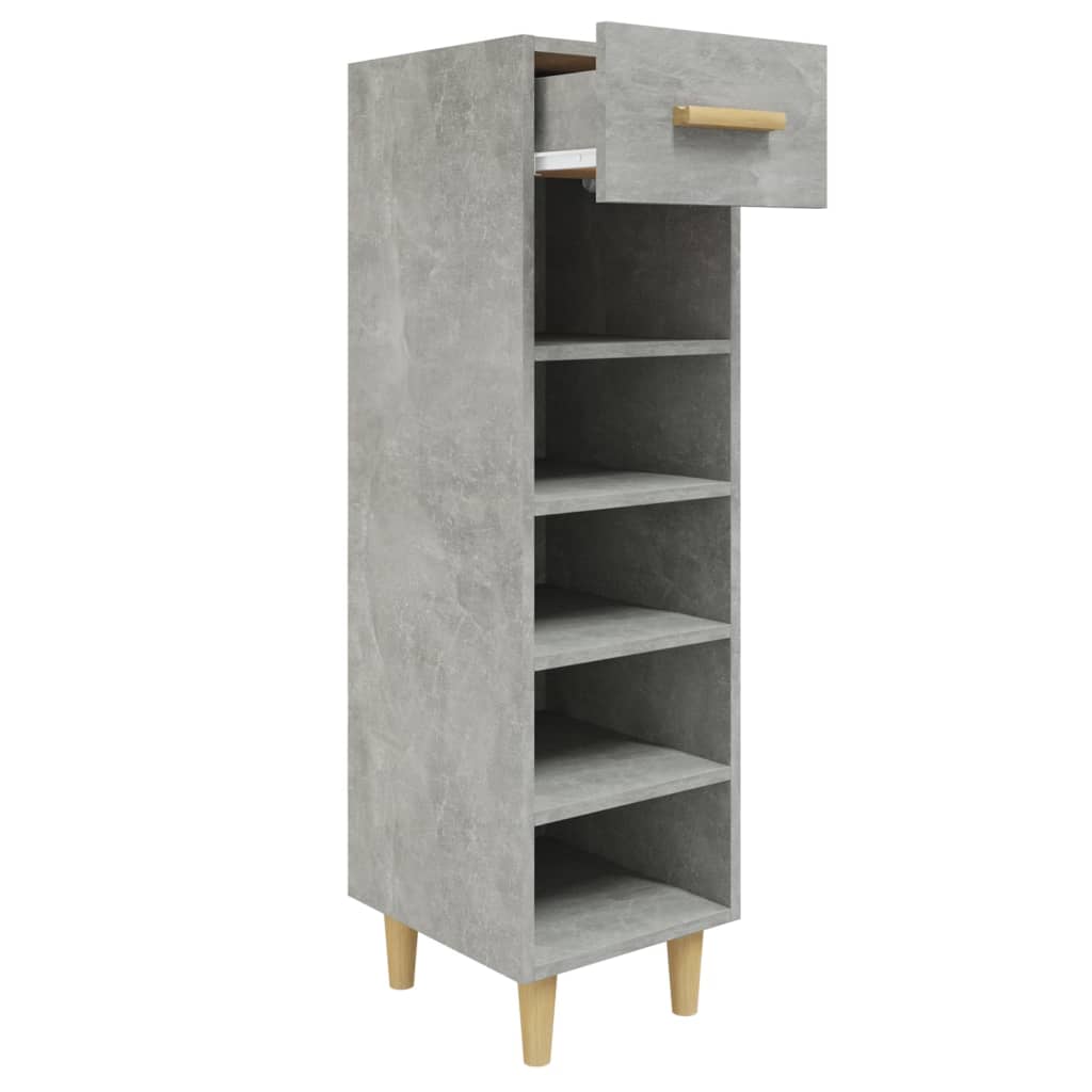 Scarpiera Grigio Cemento 30x35x105 cm in Legno Multistrato - homemem39