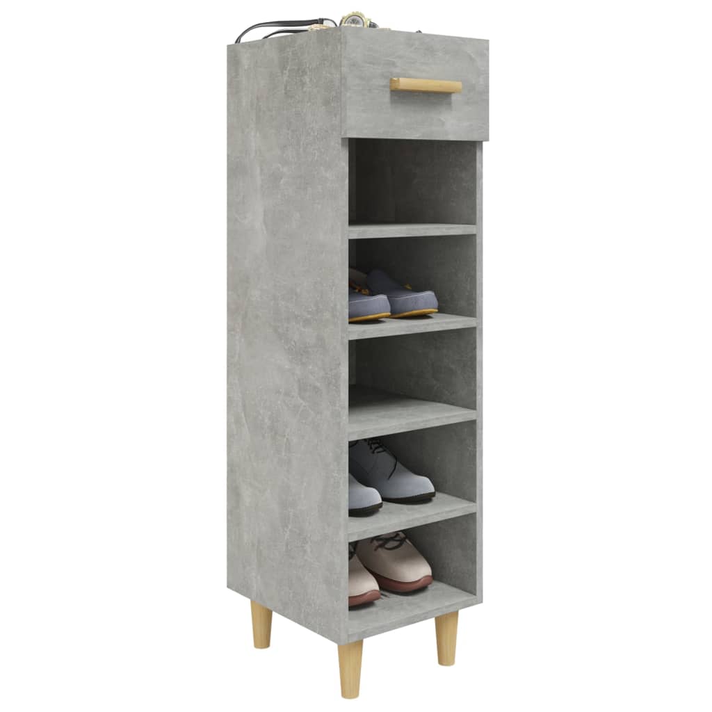Scarpiera Grigio Cemento 30x35x105 cm in Legno Multistrato - homemem39