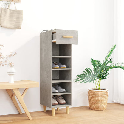 Scarpiera Grigio Cemento 30x35x105 cm in Legno Multistrato - homemem39