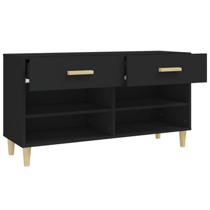 Scarpiera Nera 102x35x55 cm in Legno Multistrato - homemem39