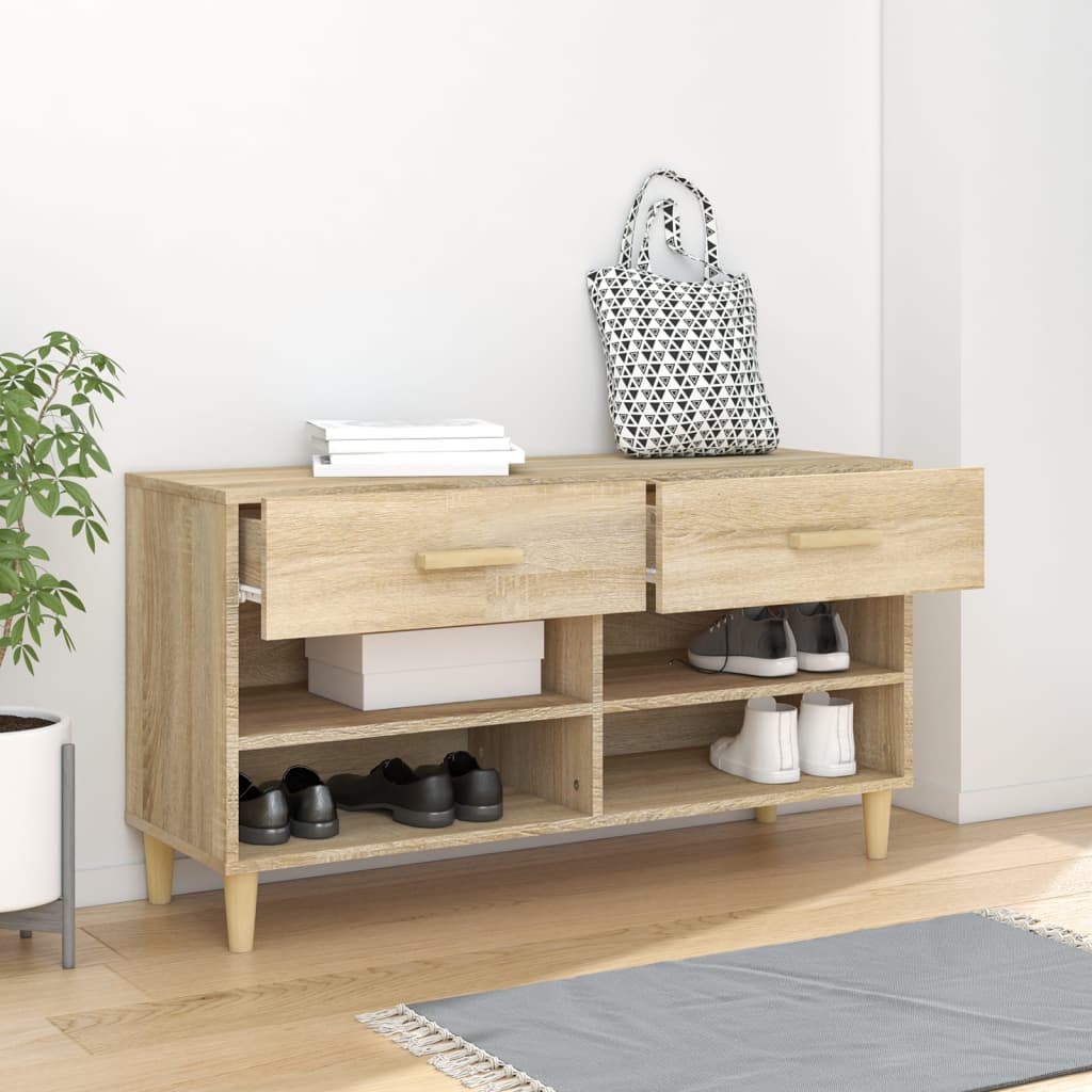 Scarpiera Rovere Sonoma 102x35x55 cm in Legno Multistrato - homemem39