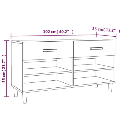 Scarpiera Rovere Sonoma 102x35x55 cm in Legno Multistrato - homemem39