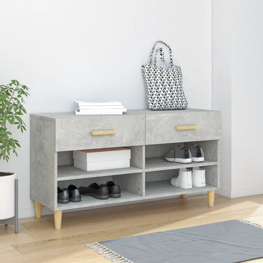 Scarpiera Grigio Cemento 102x35x55 cm in Legno Multistrato - homemem39