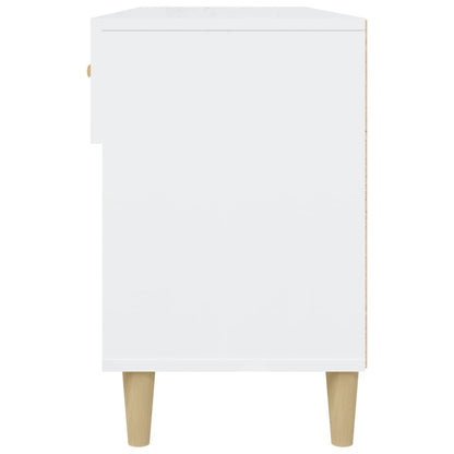 Scarpiera Bianco Lucido 102x35x55 cm in Legno Multistrato - homemem39
