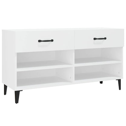 Scarpiera Bianca 102x35x55 cm in Legno Multistrato - homemem39