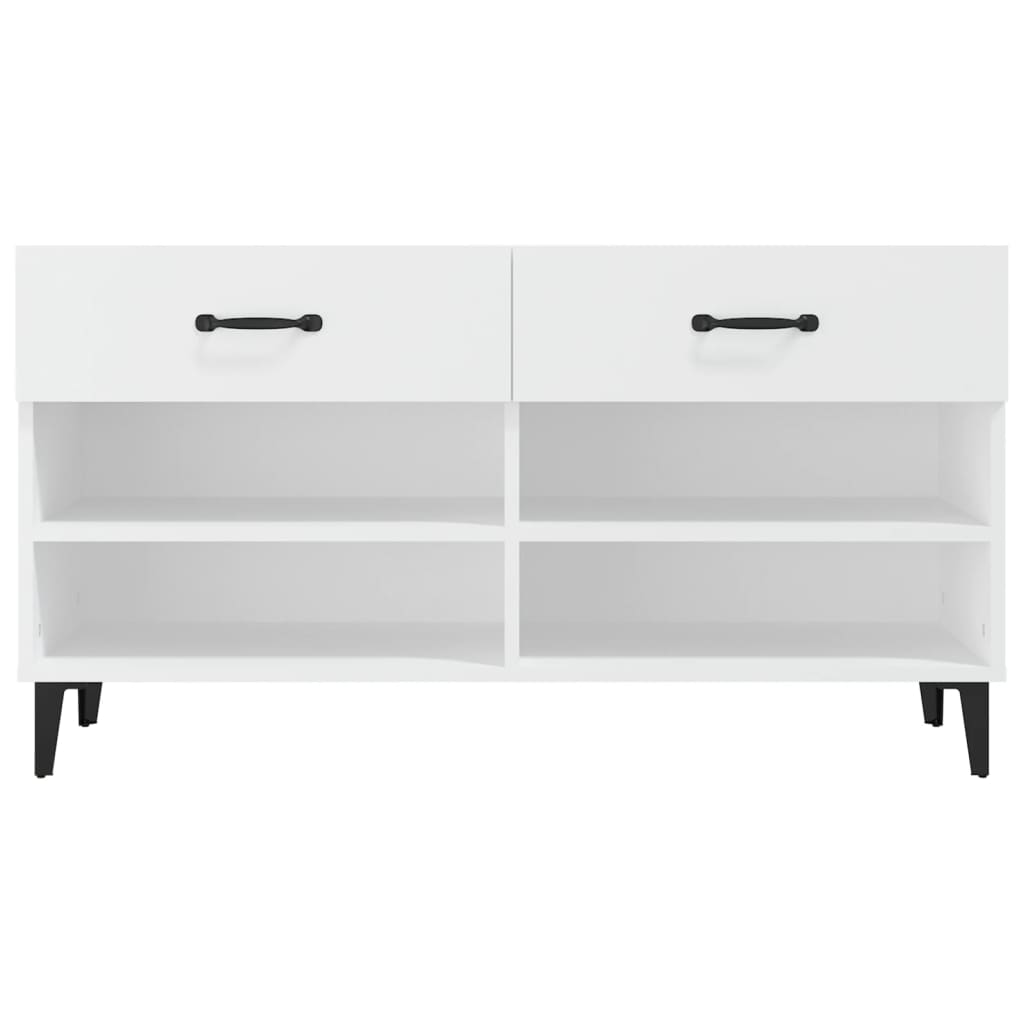 Scarpiera Bianca 102x35x55 cm in Legno Multistrato - homemem39