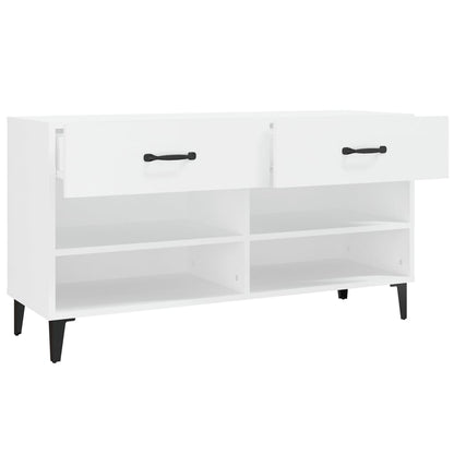 Scarpiera Bianca 102x35x55 cm in Legno Multistrato - homemem39