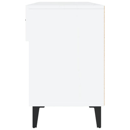 Scarpiera Bianco Lucido 102x35x55 cm in Legno Multistrato - homemem39