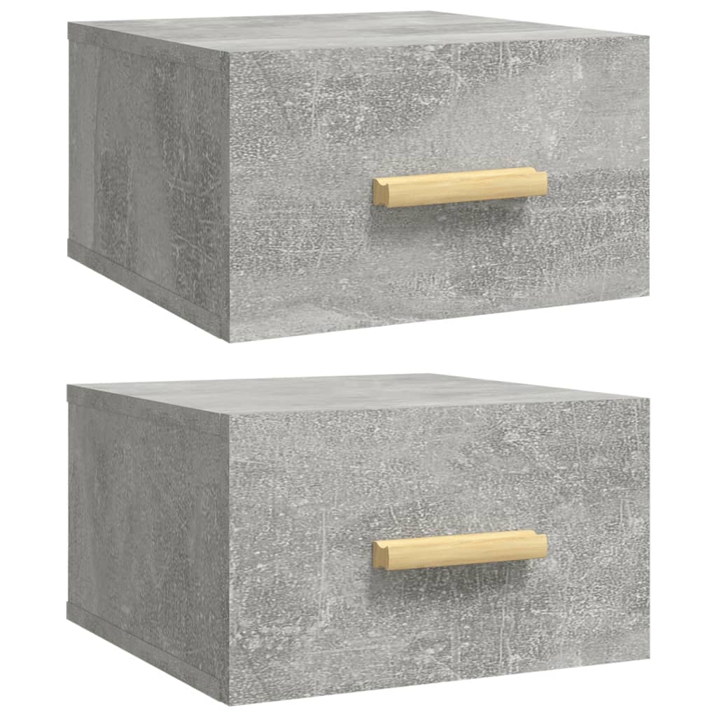 Comodini a Muro 2 pz Grigio Cemento 35x35x20 cm - homemem39