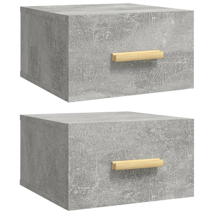 Comodini a Muro 2 pz Grigio Cemento 35x35x20 cm - homemem39