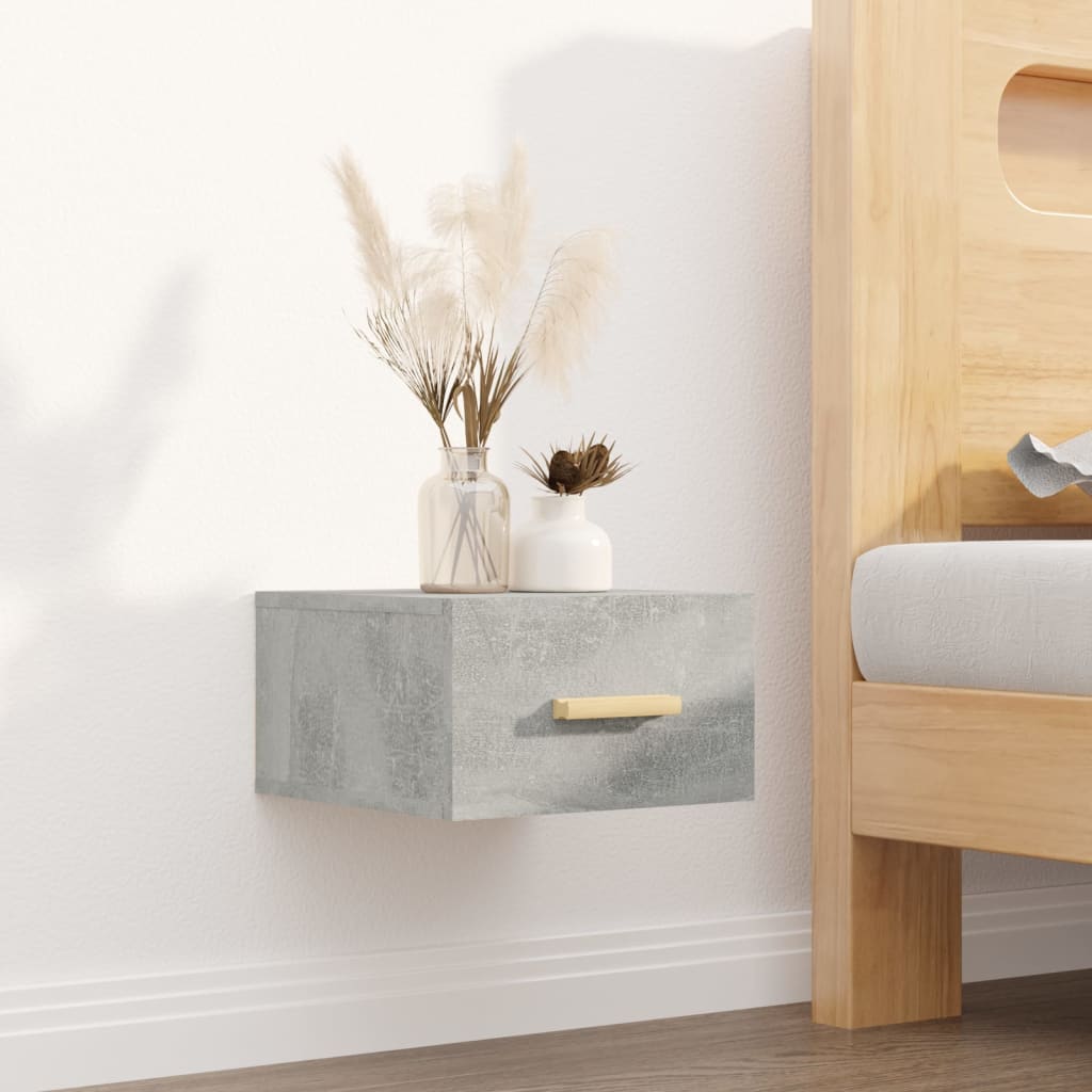 Comodini a Muro 2 pz Grigio Cemento 35x35x20 cm - homemem39