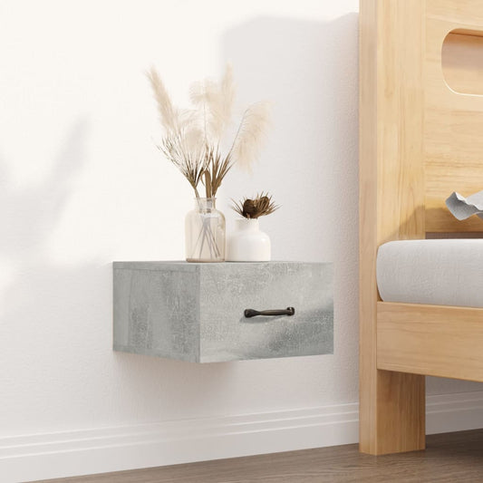 Comodino a Muro Grigio Cemento 35x35x20 cm - homemem39