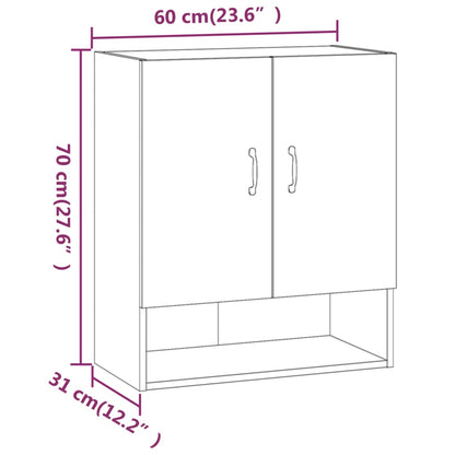Armadietto a Muro Bianco 60x31x70 cm in Legno Multistrato - homemem39