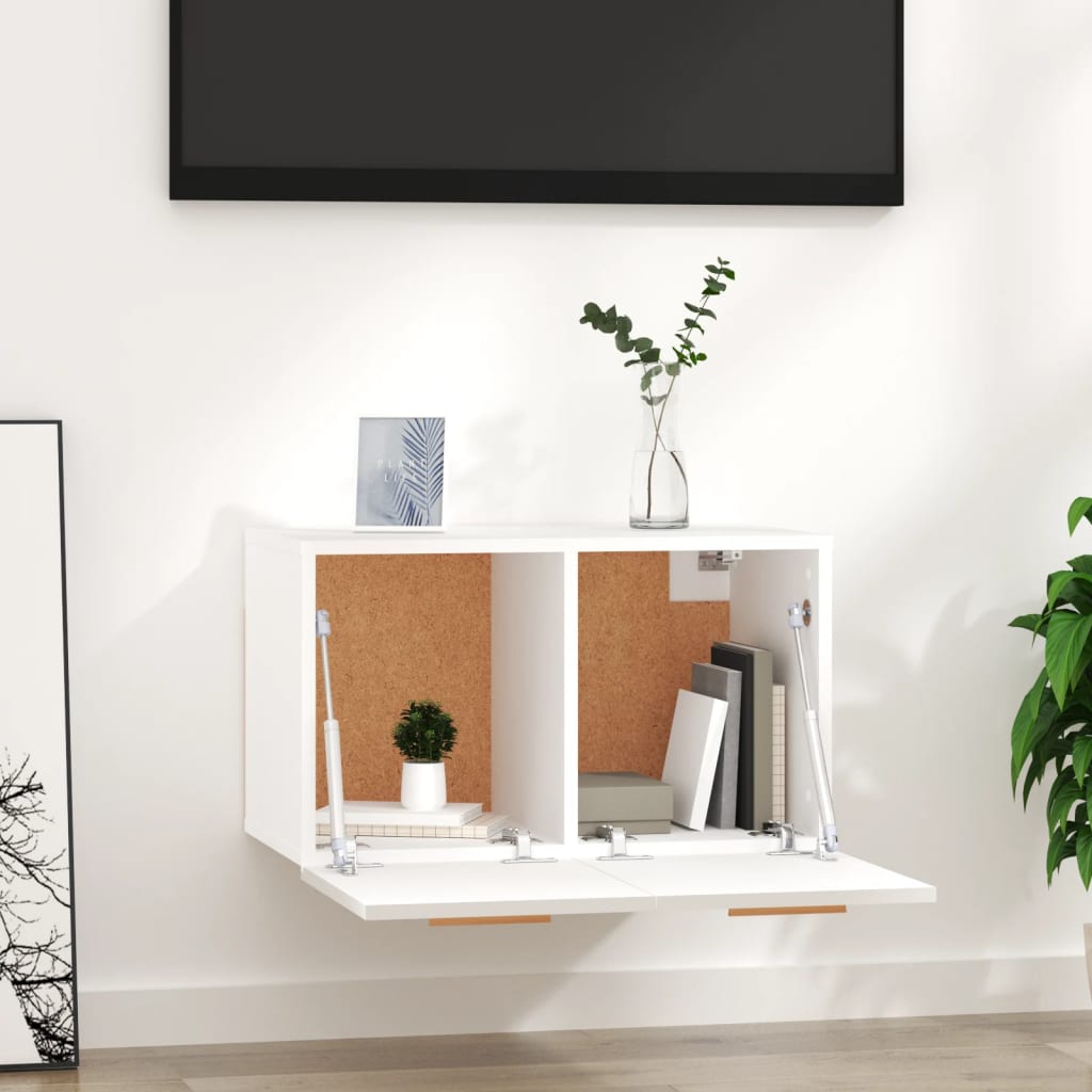 Mobile a Parete Bianco 60x36,5x35 cm in Legno Multistrato | homemem39